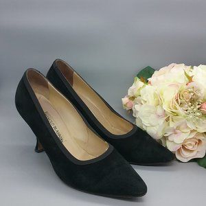 Manolo Blahnik Black Suede Pumps
